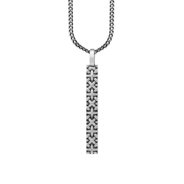 Anhänger mit Kette 925/- Silber matt oxidiert Flechtoptik für den Großhandel von caï