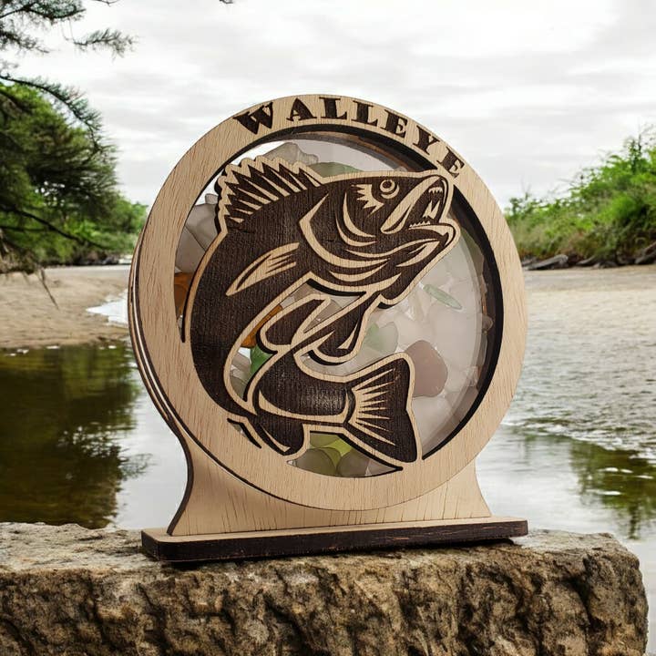 Présentoir en boîte vitrine de verre de mer doré, moyen pour la vente par Sea Glass Displays