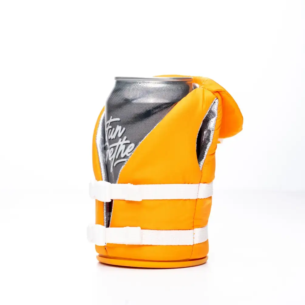 Puffin Drinkwear - Vente Cadeaux pour invités - Refroidisseur de canette isolé 12 oz - Le Buoy - Abricot5