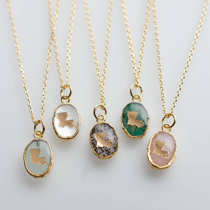 Jill Makes - Wholesale Pendant/Charm Necklace - Louisiana Gemstone Pendant Necklace