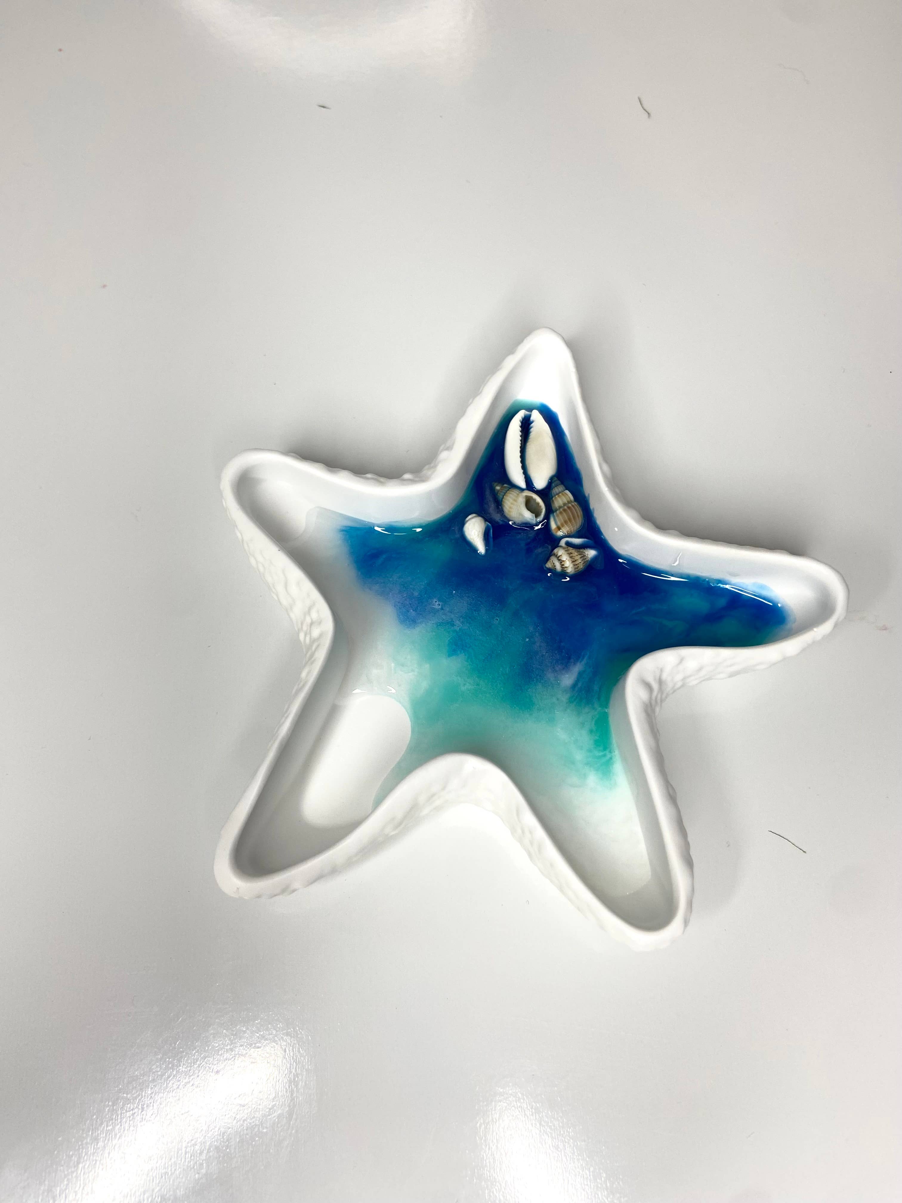 KraftzbyKenzie - Wholesale Jewelry Dish - Starfish Shaped Ocean/Beach Wave Jewelry Dish| Concrete Tray3