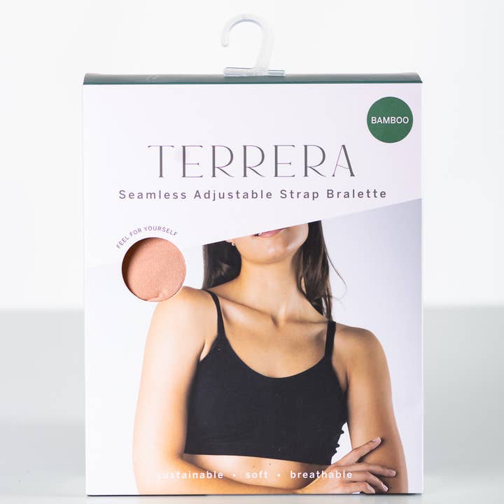 Seamless Adjustable Strap Bamboo Bralette - Beige for wholesale on Faire2