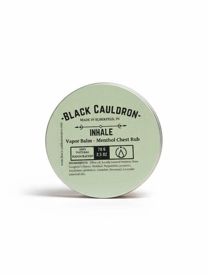 INHALE - Bálsamo de Vapor - Ungüento de Mentol para el Pecho (Sin Petróleo) para venta al por mayor de Black Cauldron Soap Co.
