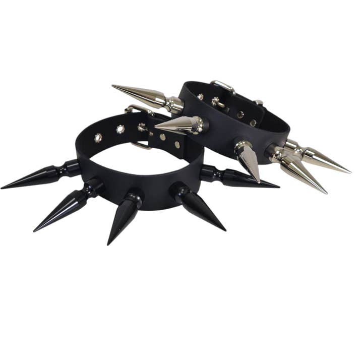 CK282 3" PIG 1 1/2" LÆDERHALSBÅND MED 5 STK. 3" LANG MASSIV PIG for engroshandel hos Funk Plus