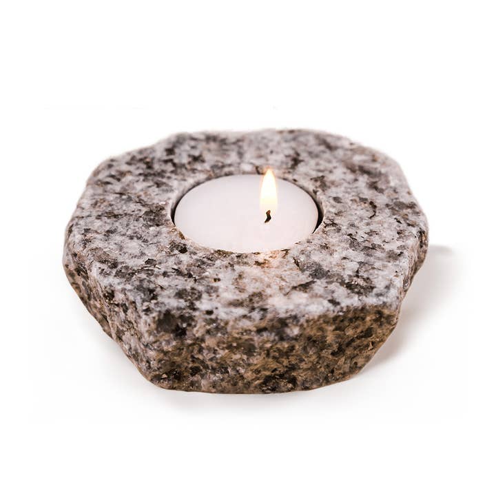 Sea Stones - Wholesale Candle Holder - Ember - Natural Edge Granite Tea Light Candle Holder