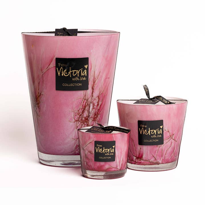Bougie Décorative Parfumée de Design - Marbre Rose pour la vente par VictoriaWithLove