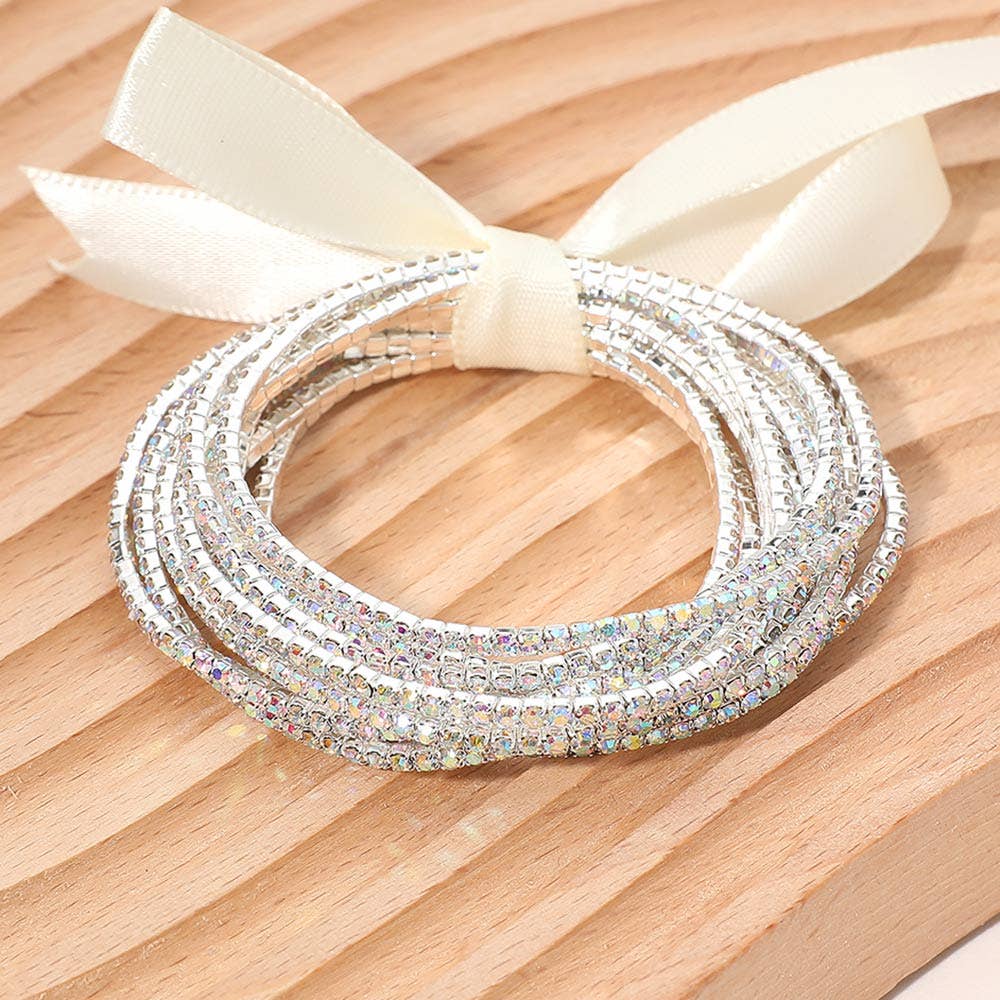 Sensibling Corp. – Großhandel Schmucksets – 12 Stück - Band Schlank Strass Stretch Mehrschichtiges Armband18