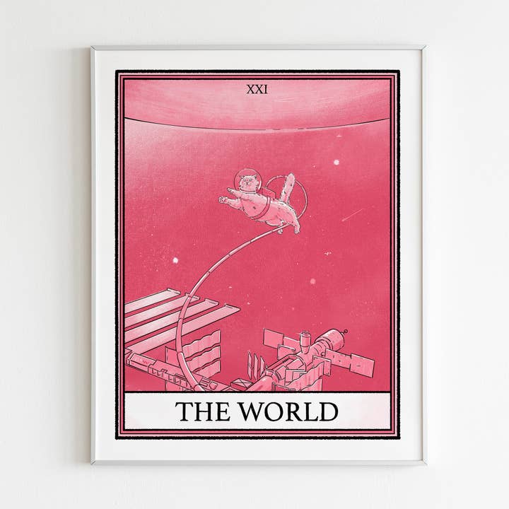 Cat Tarot World Print for wholesale by BMcCormick ART