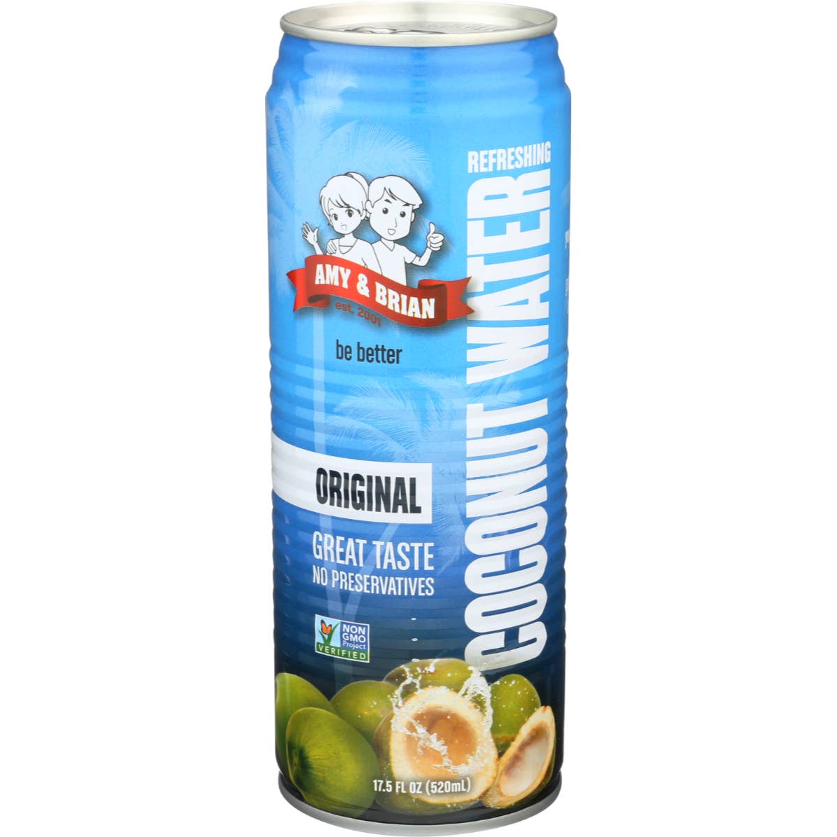 Amy & Brian - Vente Eaux aromatisées/infusées (non gazéifiées) - Eau de coco Amy & Brian Premium, originale - 17,5 fl oz
