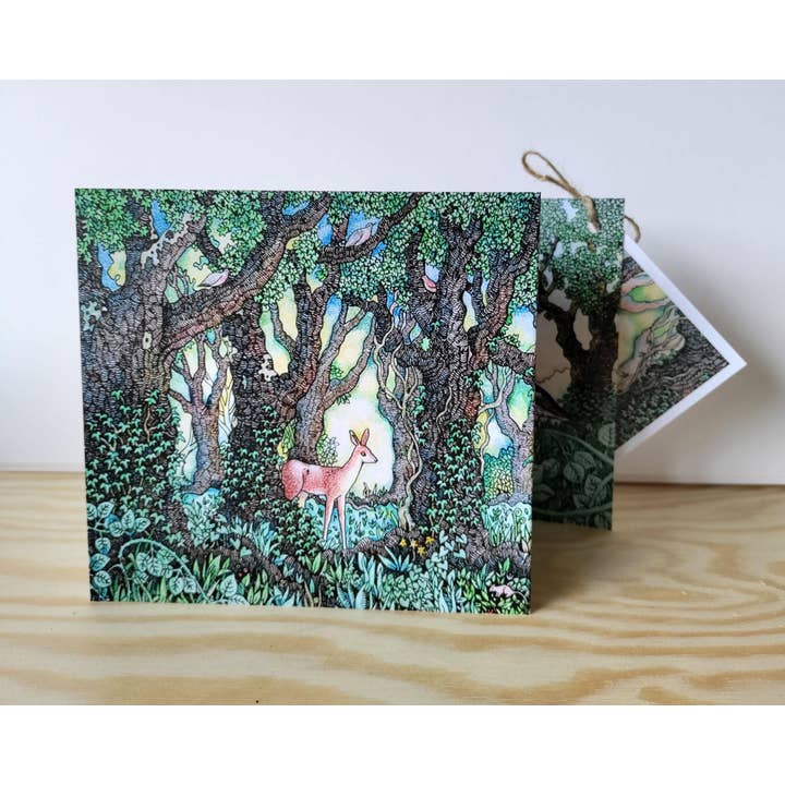 The Dawn Chorus - Double-sided Concertina Greetings Card for wholesale by Alexi Francis Illustrations