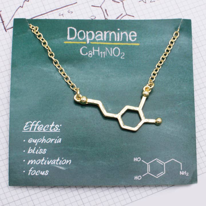 ZAD - Wholesale Pendant/Charm Necklace - Chemical Reactions Dopamine Molecule Necklace4