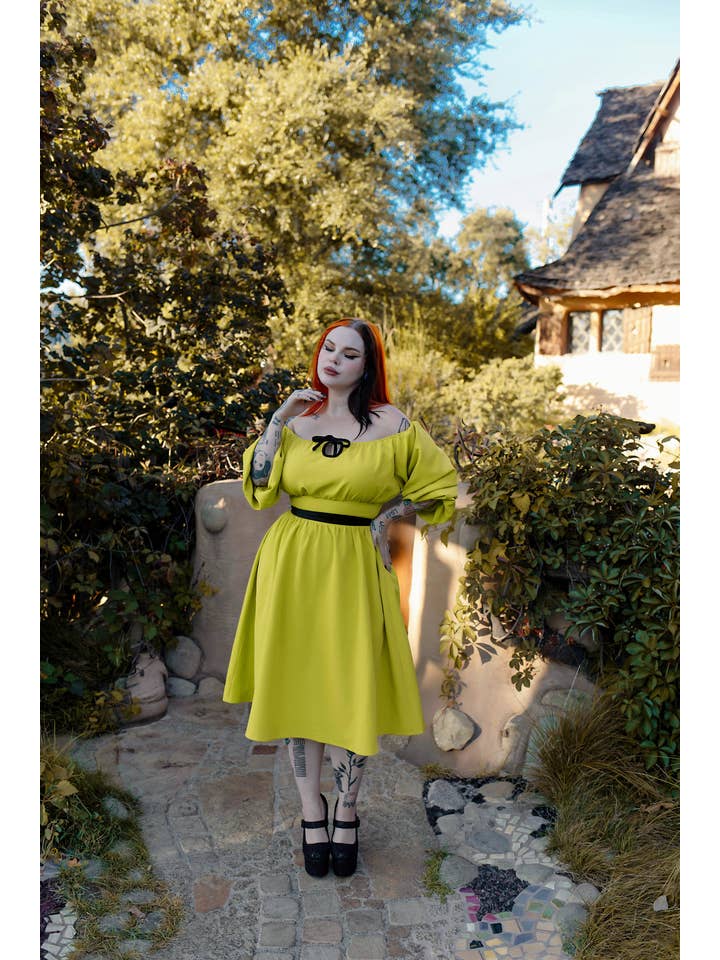 The Oblong Box Shopâ„¢ - Wholesale Dress - Women's - Eva Dress Chartreuse