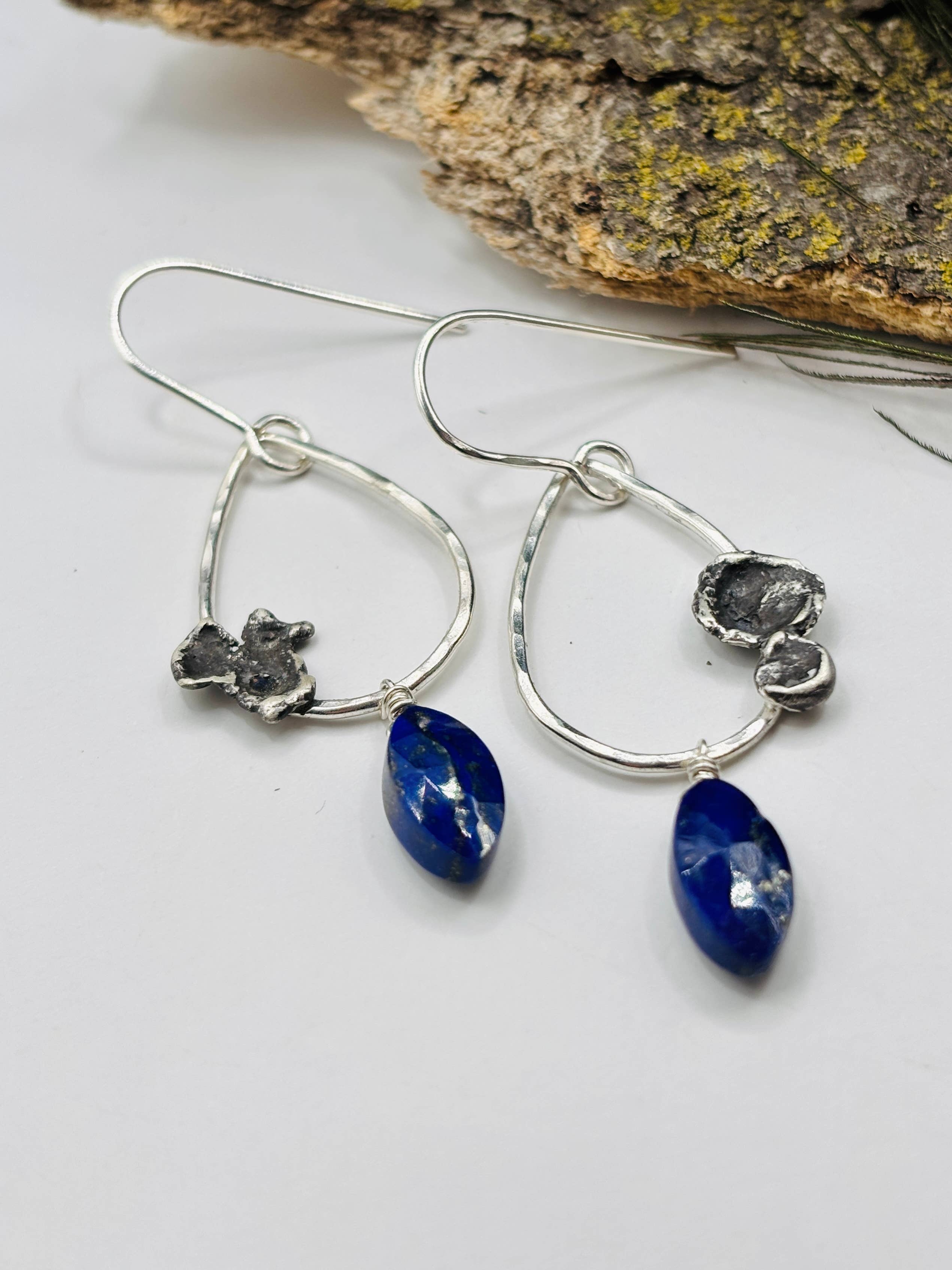 Rachel Renee Jewelry - Wholesale Dangle Earrings - LINDA Lapis Water Cast Teardrop Earrings1