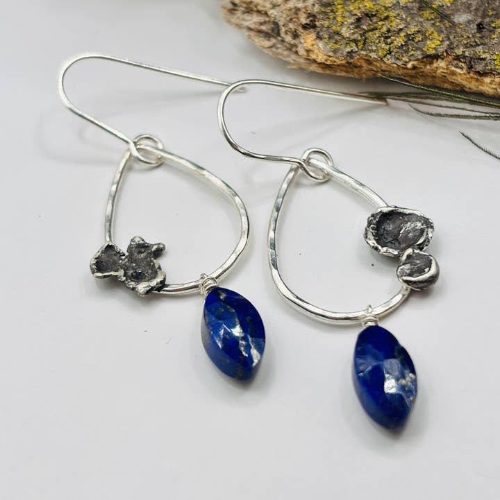 Rachel Renee Jewelry - Wholesale Dangle Earrings - LINDA Lapis Water Cast Teardrop Earrings1