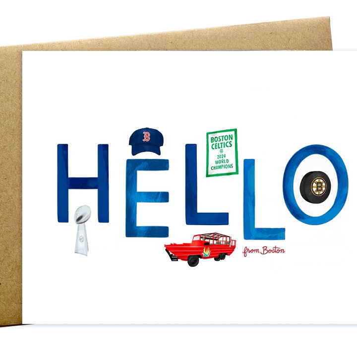 Hello from Boston Card for wholesale by Maggie Moore Studio