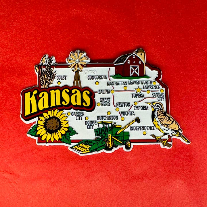 Kansas Jumbo Magnet for wholesale by Avery Postcards and Gifts