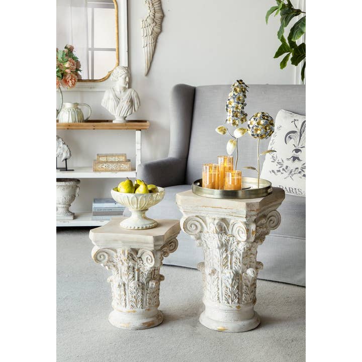 A&B Home Group Inc. – wholesale Decorative tabletop object – 5x5x14" Gold Iron Hydrangea Statue on Round Base 4EA/CTN5