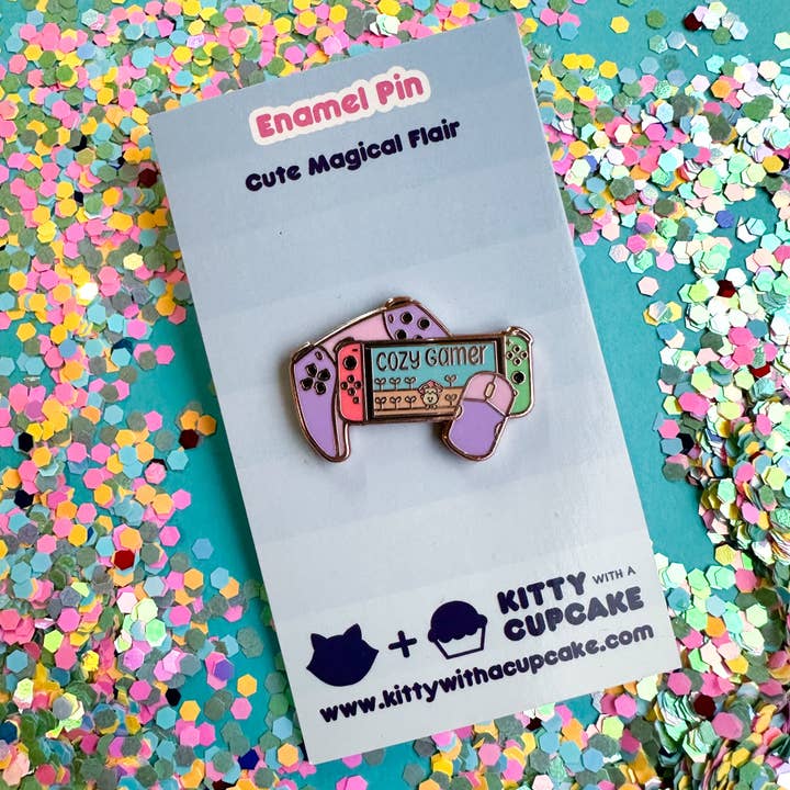 Kitty With A Cupcake - Wholesale Lapel pin/button - Cozy Gamer Enamel Pin2