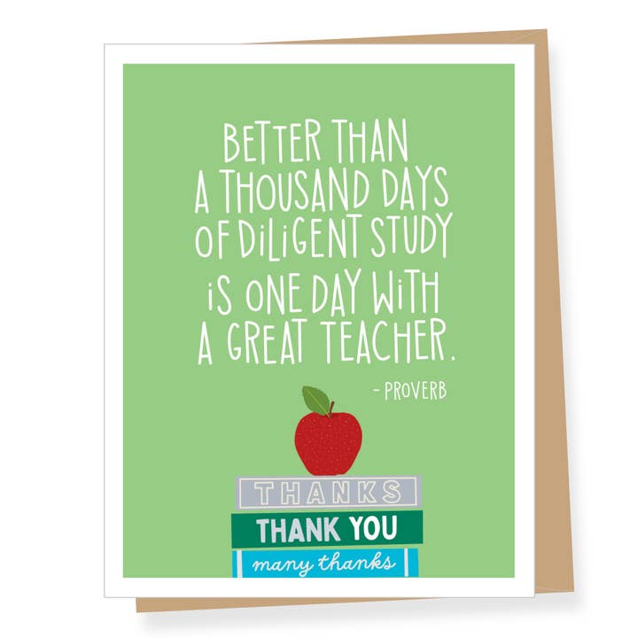 En dag med en stor lærer citat, tak kort for engroshandel hos Apartment 2 Cards