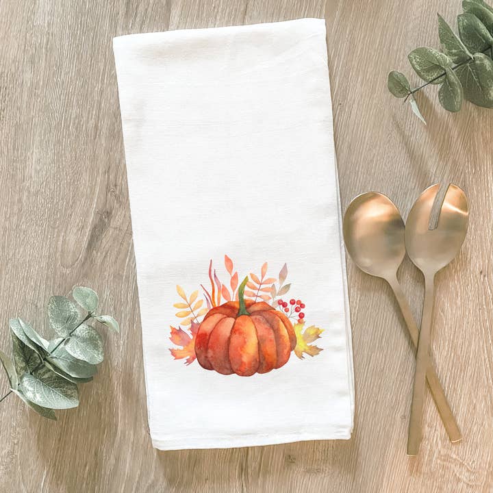 Fall Pumpkin - Cotton Tea Towel for wholesale by Lissi Designs