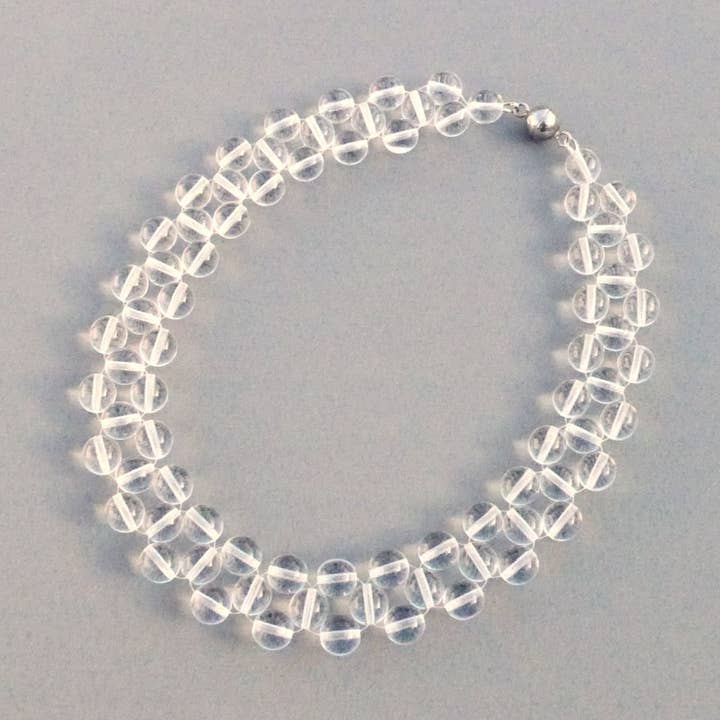 AQUA short necklace in glass beads for wholesale by Rosalba Galati SRL