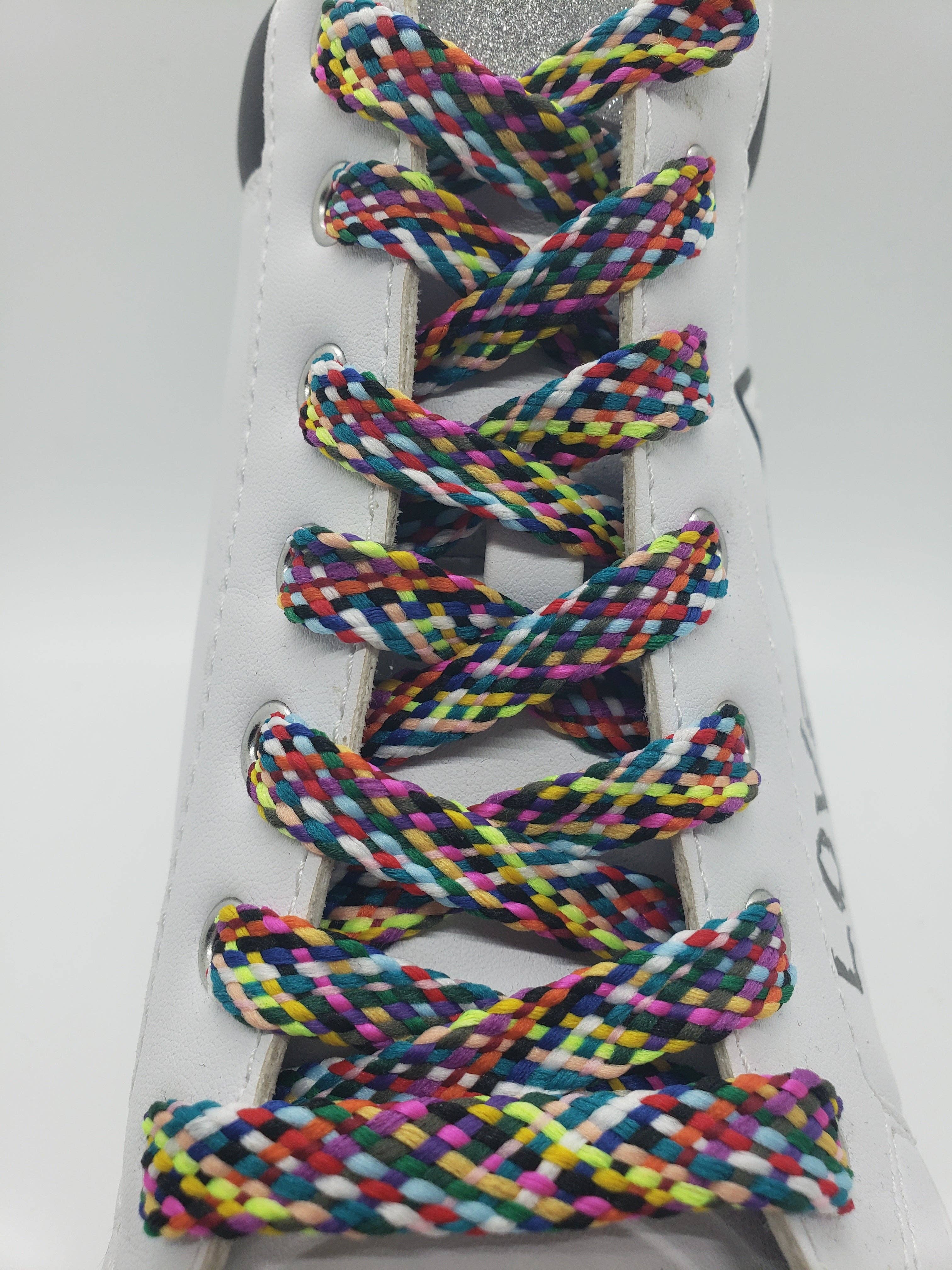 The Shoelace Factory – Engroshandel Snørebånd - Unisex – Flade konfetti snørebånd - Pixels1