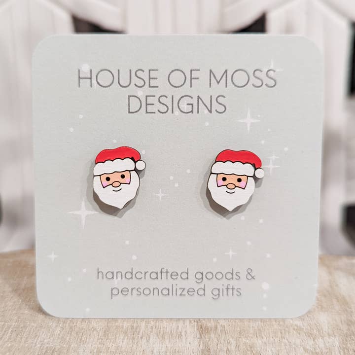 Santa Stud Earrings for wholesale by House of Moss Designs