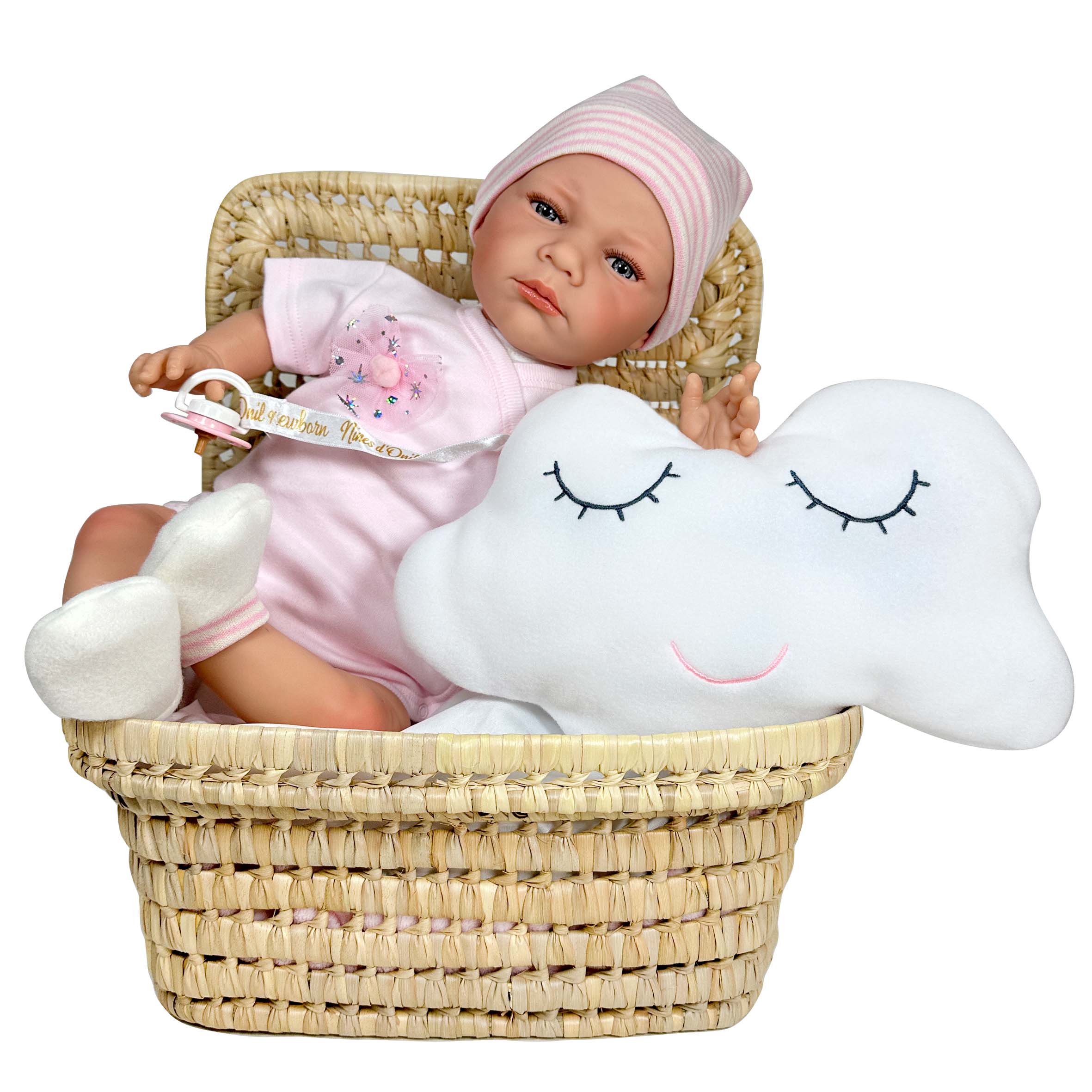 Nines Artesanals d'Onil Dolls – Engroshandel Dukke - Børn – Ariel dukke med sky-formet pude - gaveæske0