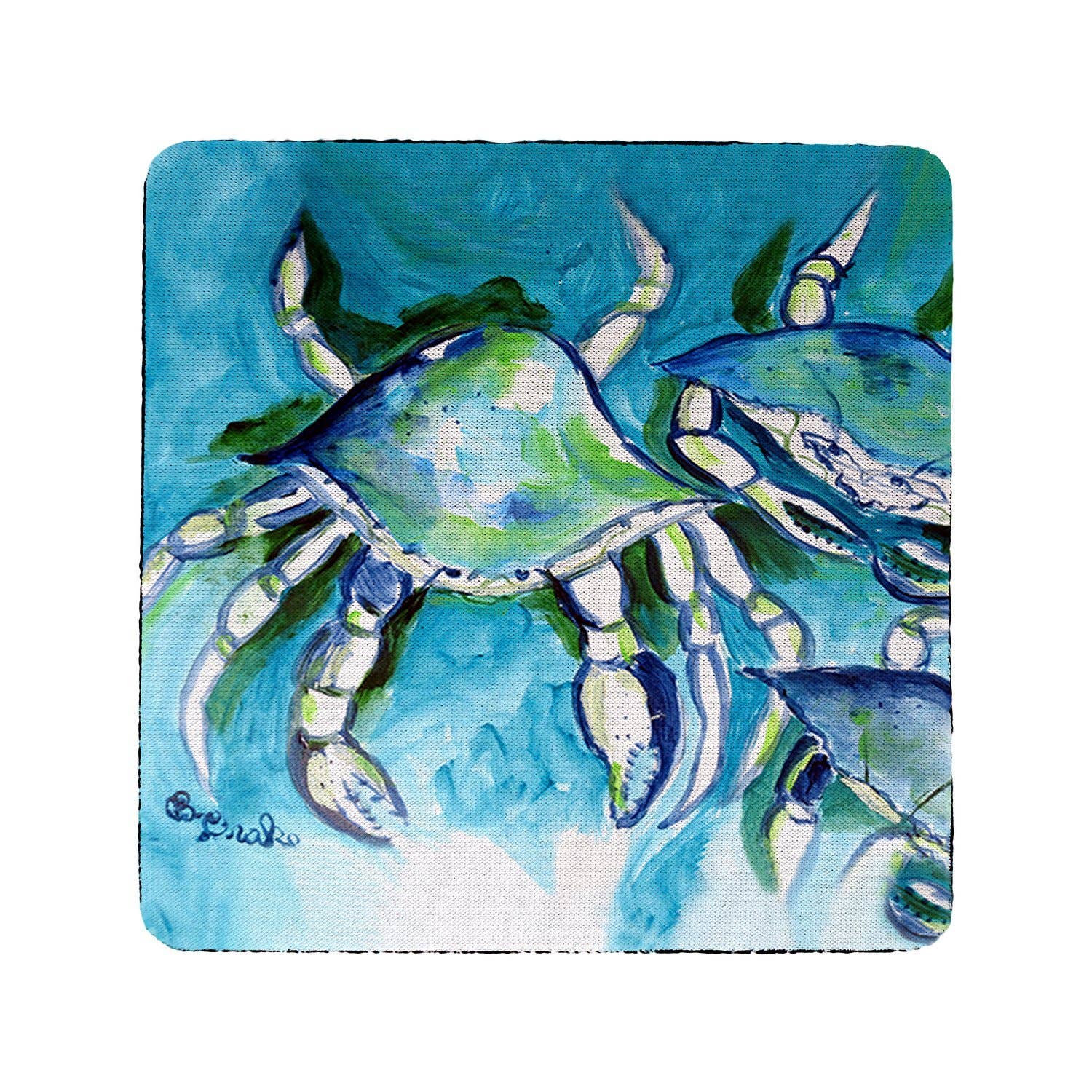 Betsy Drake Interiors - Wholesale Coasters - White Crabs Coaster Set of 4