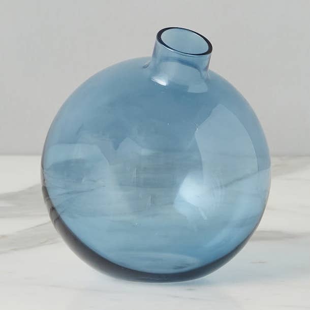Glass Sphere Bud Vase, Navy Blue for wholesale by etúHOME