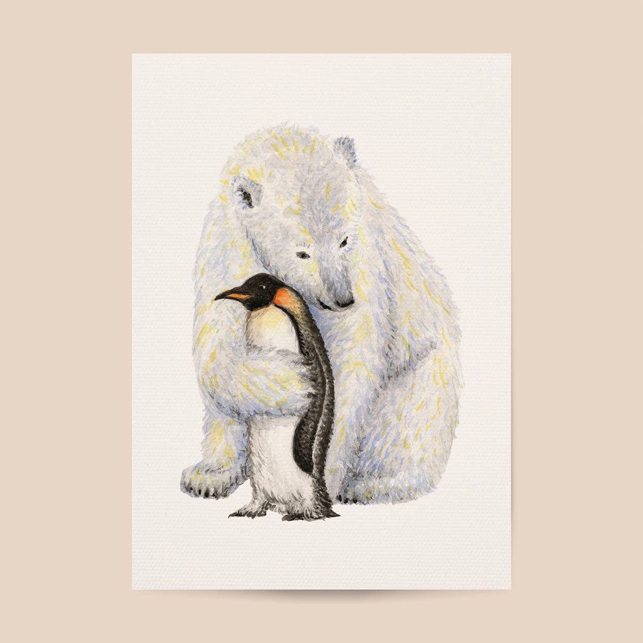 World of Mies – wholesale Poster – Kids & Baby – Poster polar bear and penguin - A4/A3 - nursery - handpainted