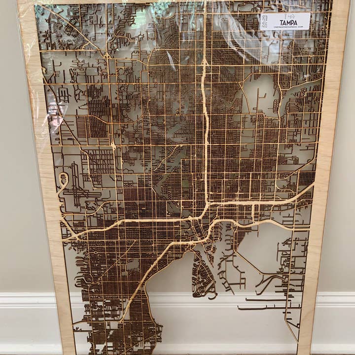 One Man One Garage - Wholesale Wall Accent - City Maps, Large 24x36" Perfect Housewarming Gift! Wooden Street Cutouts30