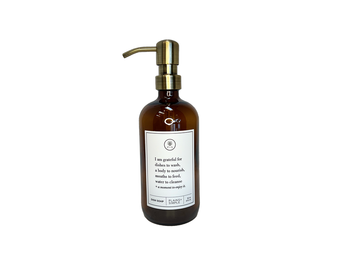 Plains + Simple - Wholesale Soap Dispenser - I Am Grateful Amber Glass Reusable Soap/Lotion Dispenser10