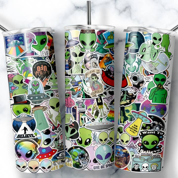 Alien Tumbler, UFO Tumbler, Martian Tumbler for wholesale by So Peachy Designs