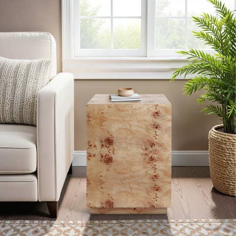 Sagebrook Home - Wholesale Side Table - End Table - Tan Wood Storage Cube Minimalist Style, 21 in.