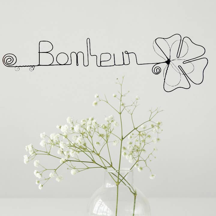 Klöverblomma - ”Lycka” - Trådväggdekoration för wholesale av Bijoux de Mur