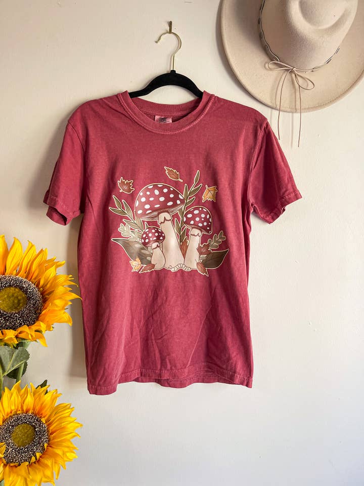 Mushrooms and Leaves Fall T-Shirt for wholesale by HH and Grace Co