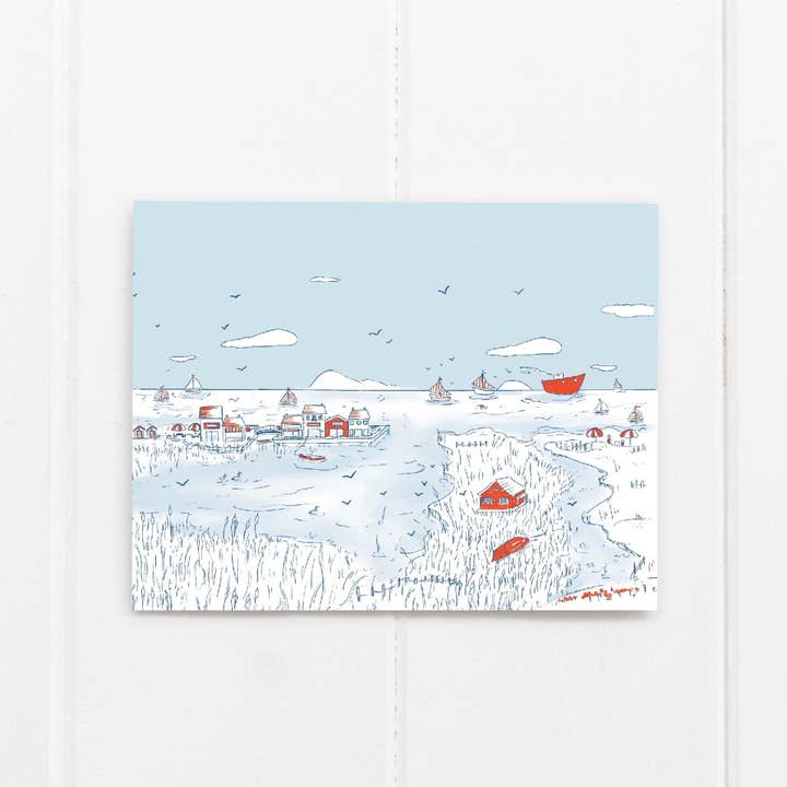 Ramus & Co. - Wholesale Stationery/Notecard Set - Salty Town Set Boxed Set of 8 Cards