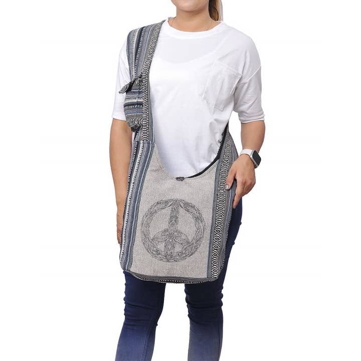 The Collection Royal / Royal Handicrafts - Wholesale Crossbody Bag - Women's - Tribal Peace Bohemian Hippie Boho Crossbody Hobo Bag