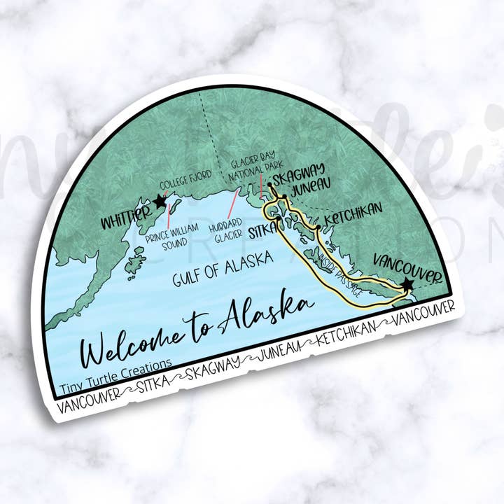Alaska Cruise Sticker - VSSJKV for wholesale by Tiny Turtle Creations