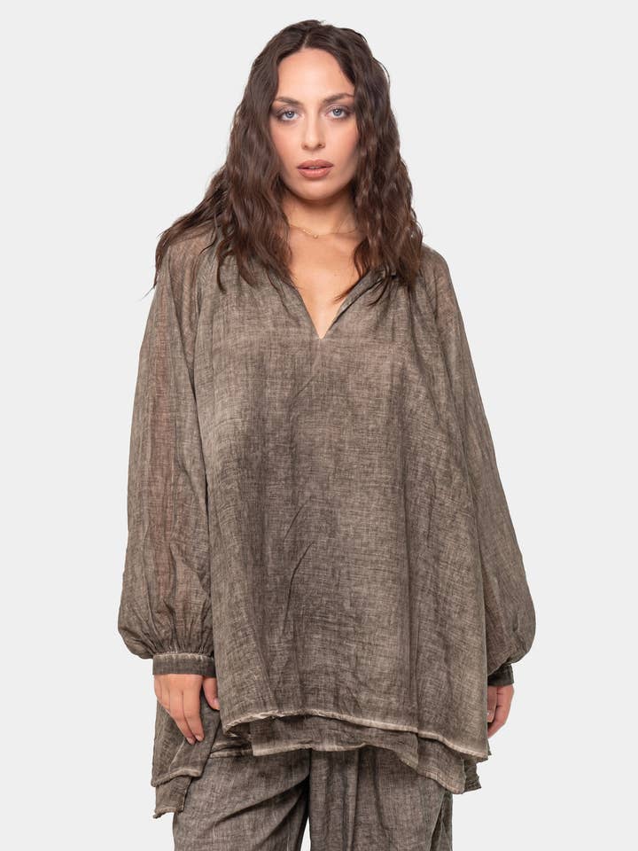 Double Layer Oversized Blouse for wholesale by Baci & Amici Fashion - US Continental