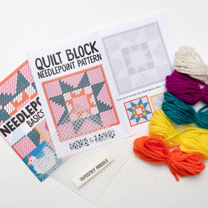 Make & Mend - Wholesale Embroidery/Cross Stitch Supplies - Quilt Block Needlepoint Kit