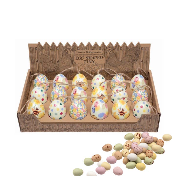 Emma Bridgewater - Mini Tin Eggs with Chocolate eggs for wholesale by Tin Treats