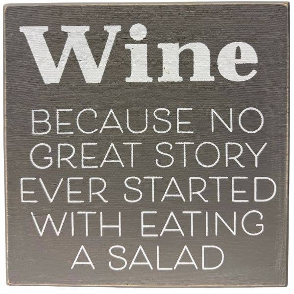 St. Louis Wholesale LLC - Wholesale Sign - Azzure Home - Style #AD2225 - Wooden 8"x8" Sign - Wine