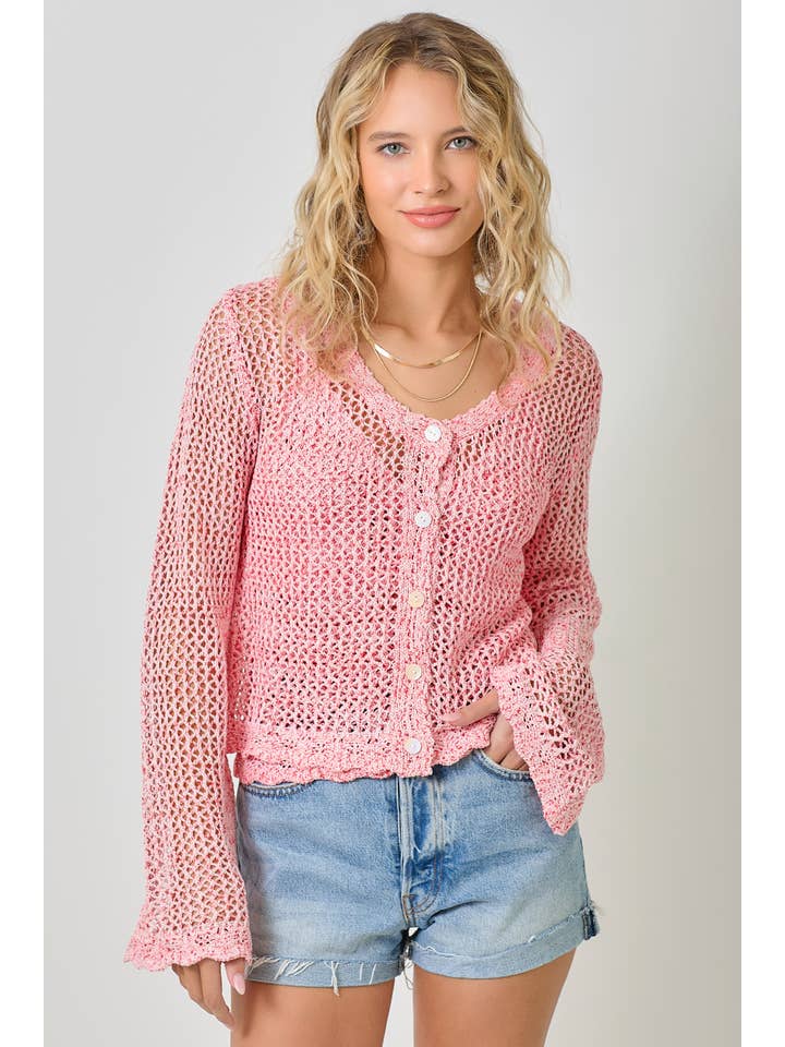 Mystree - Wholesale Cardigan - Women's - 61100 Crochet Style Knit Cardigan 21