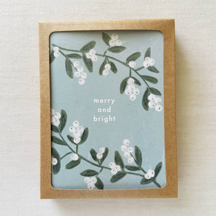 Merry + Bright Mistletoe
Eco-Friendly Card Boxed Set for wholesale by Golden Beam Co.