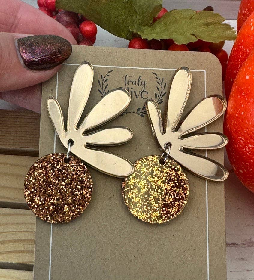 Truly Olive - Wholesale Dangle Earrings - Cutest Fall Flair Tiered Circle Earrings1