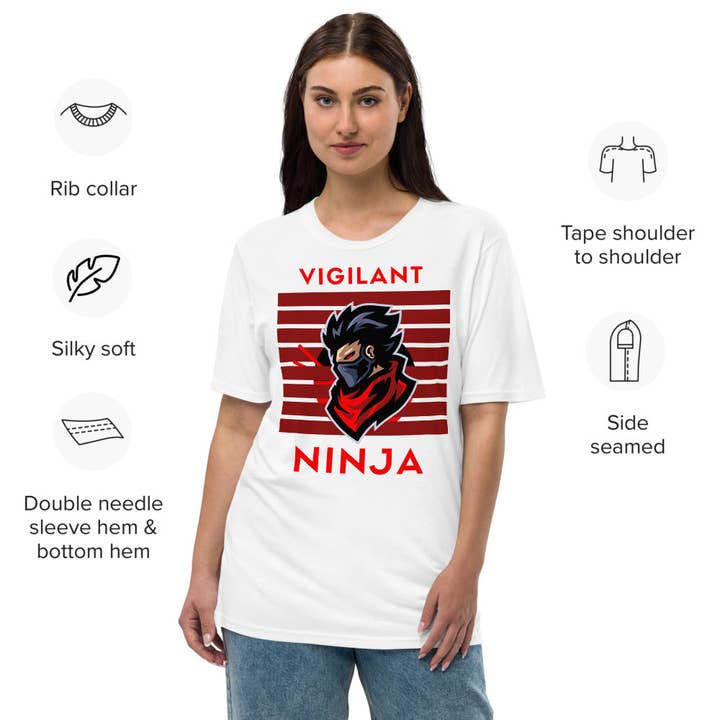 Vigilant Ninja T-shirt Unisex premium viscose hemp for wholesale by Comm's