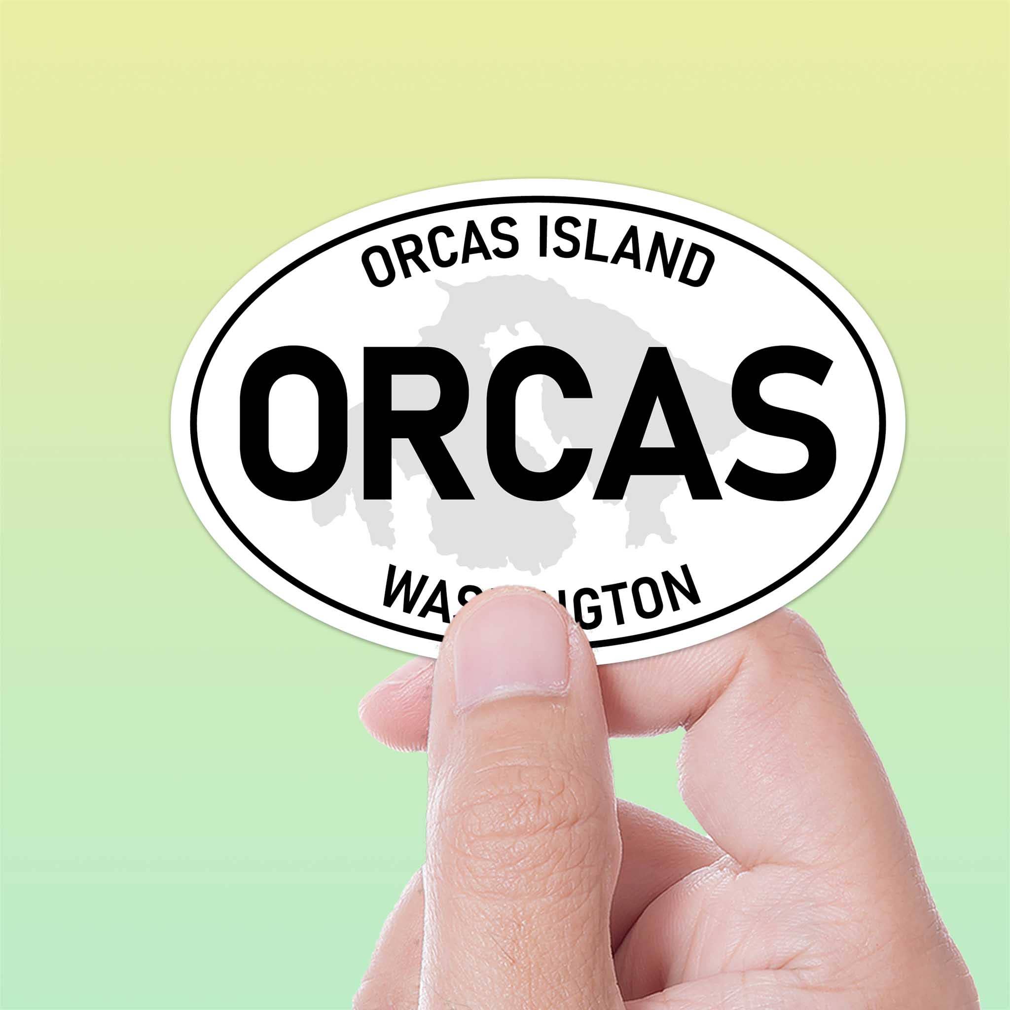 Sentinel Supply - Vendita all'ingrosso Adesivo - Adesivo ovale bianco Orcas Island Washington0