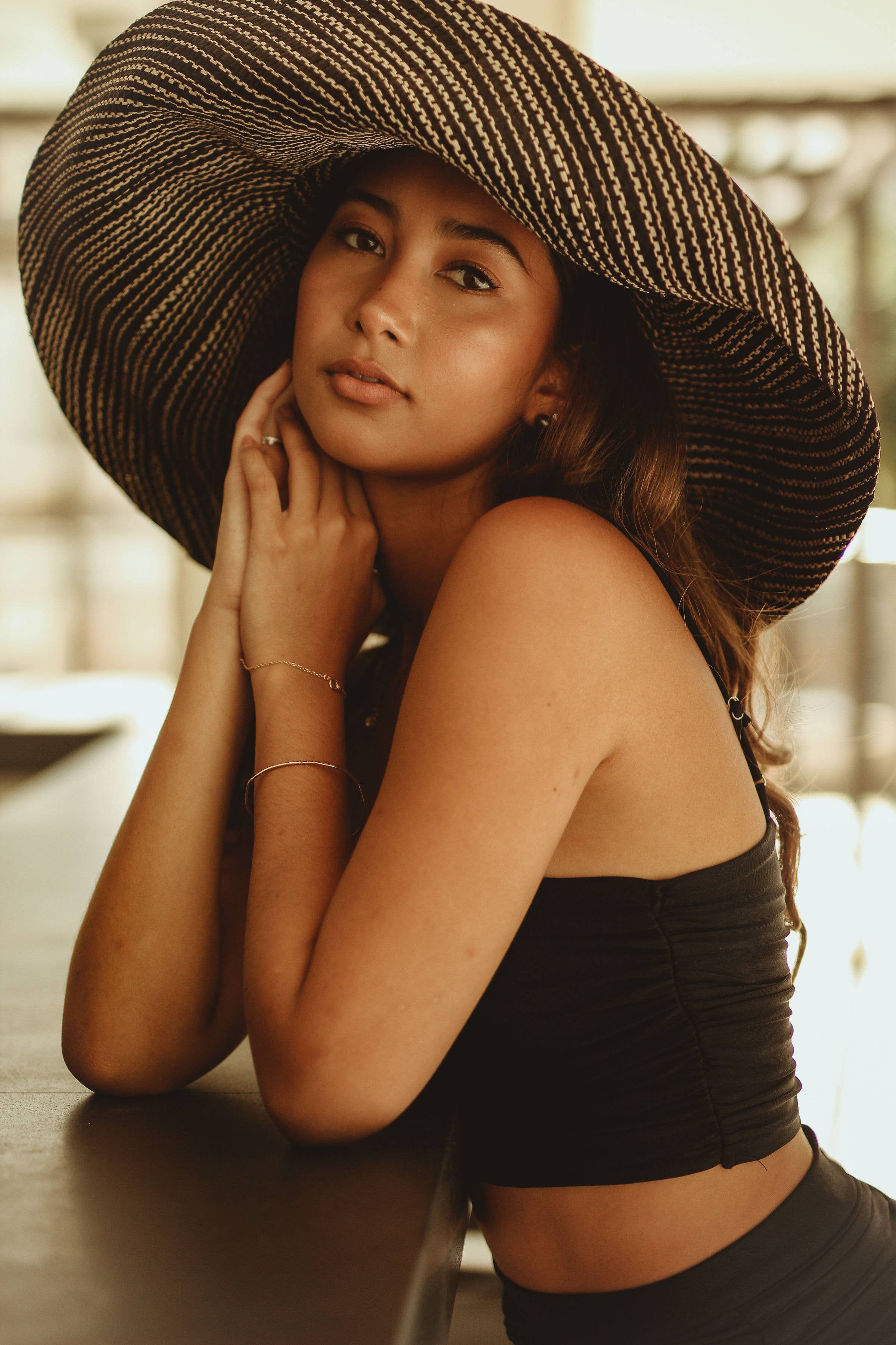 Shebobo - Wholesale Straw Hat - Women's - Monica 5" & 7" Wide Brim Melange Packable Straw Sun Hats17